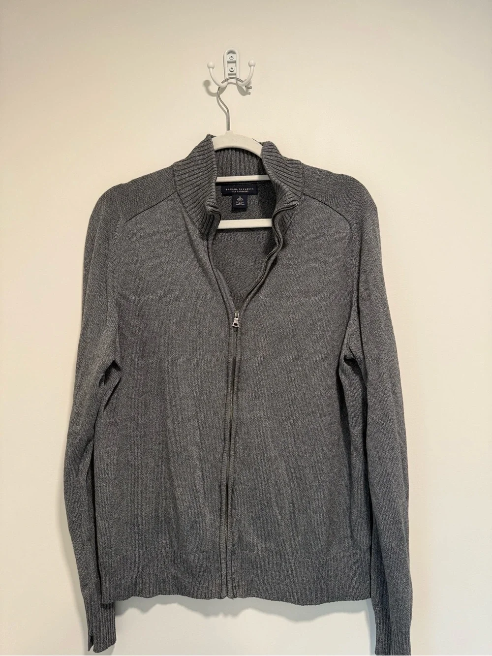 Banana Republic Silk Cashmere Full-Zip Sweater, size medium